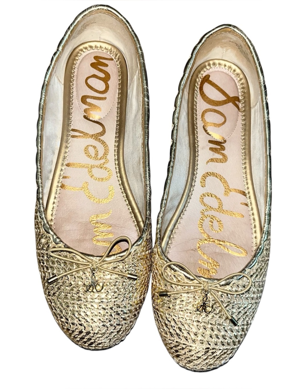 Sam Edelman Metallic Gold Woven Ballet Flats